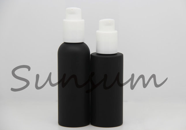 Black Matte Lotion Pump Cosmetic Skin Care Bottle