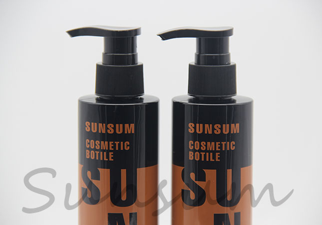 Cosmetic Plastic Silk Screen Color Black Pump Shower Gel Bottle