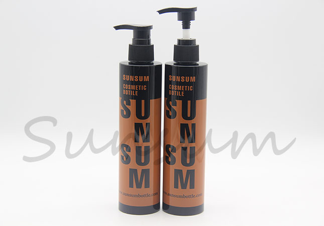 Cosmetic Plastic Silk Screen Color Black Pump Shower Gel Bottle