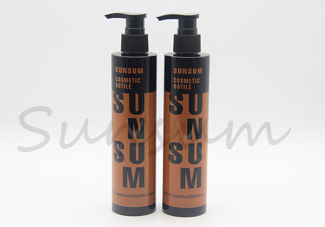 Cosmetic Plastic Silk Screen Color Black Pump Shower Gel Bottle