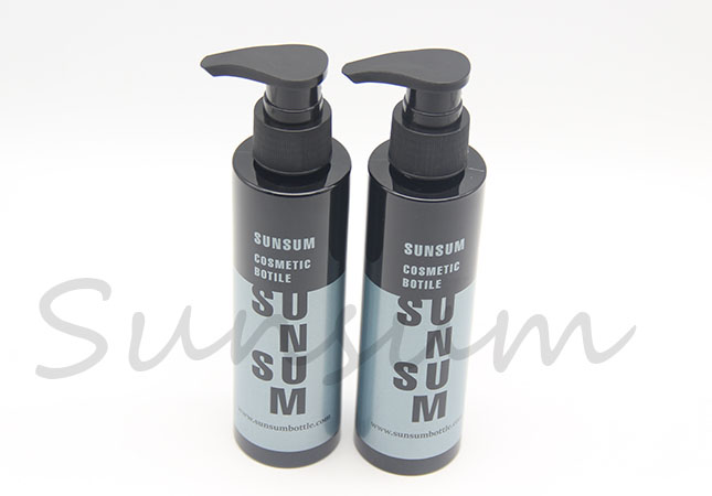 Cosmetic Black Pump Shower Gel Packaging Shampoo Bottle