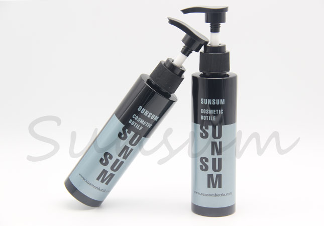 Cosmetic Black Pump Shower Gel Packaging Shampoo Bottle