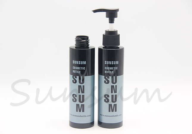Cosmetic Black Pump Shower Gel Packaging Shampoo Bottle