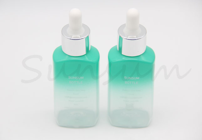 Green Color Cosmetic PET Plastic Dropper Lotion Bottle