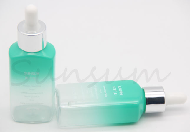 Green Color Cosmetic PET Plastic Dropper Lotion Bottle