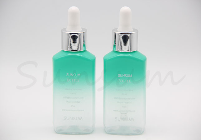 Green Color Cosmetic PET Plastic Dropper Lotion Bottle