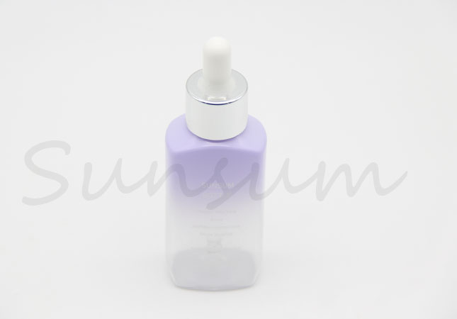 Purple Color Cosmetic Lotion Skin Care Dropper Bottle