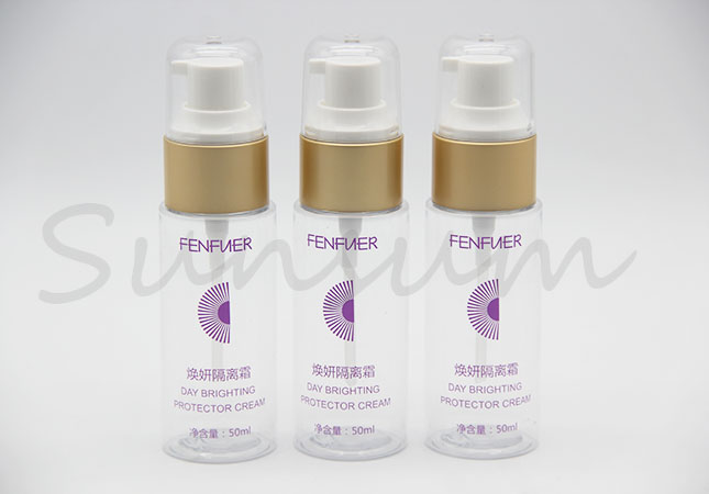 30ml 50ml 100ml Cosmetic Plastic Lotion Golden Pump Cleanser Bottle