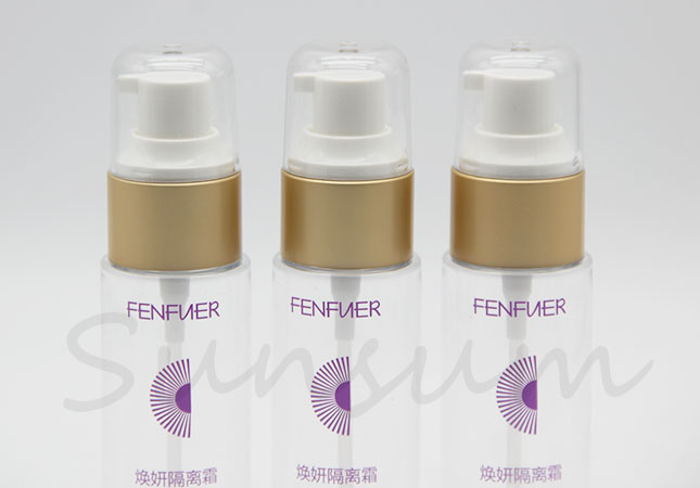 30ml 50ml 100ml Cosmetic Plastic Lotion Golden Pump Cleanser Bottle