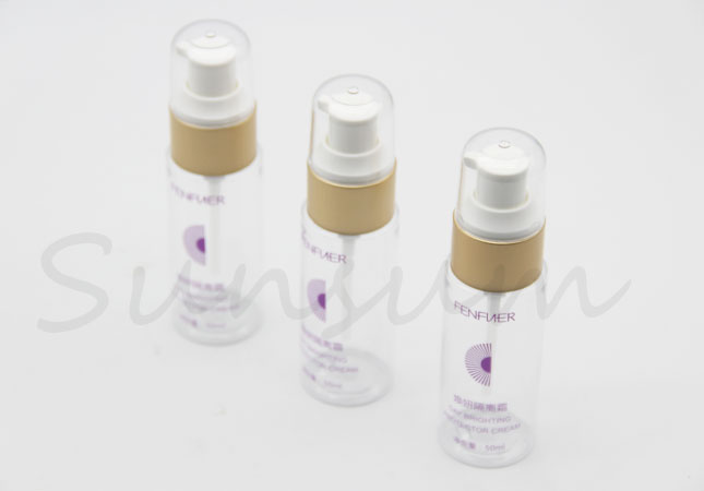 30ml 50ml 100ml Cosmetic Plastic Lotion Golden Pump Cleanser Bottle