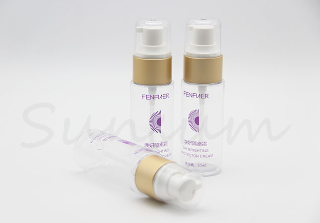 30ml 50ml 100ml Cosmetic Plastic Lotion Golden Pump Cleanser Bottle