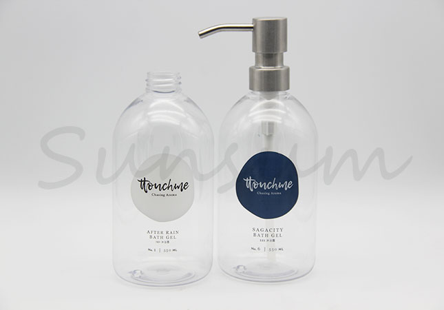 PET Plastic Cosmetic Shampoo Shower Gel Bottle 500ml