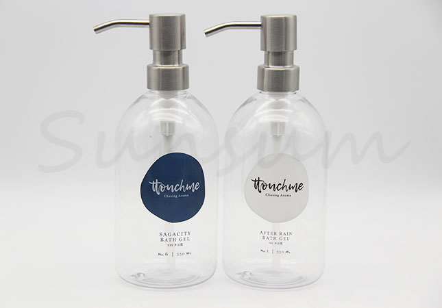 PET Plastic Cosmetic Shampoo Shower Gel Bottle 500ml