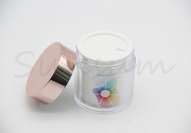 50g Double Wall Cosmetic Plastic Facial Mask Jar