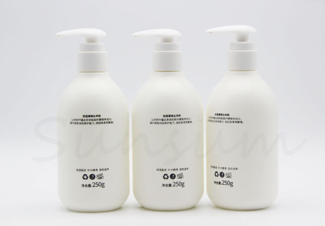 250ml Cosmetic HDPE Plastic Shower Gel Shampoo Bottle