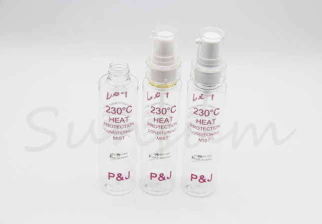 PET Plastic Cosmetic Lotion Pump Spray Silk Screen Bottle