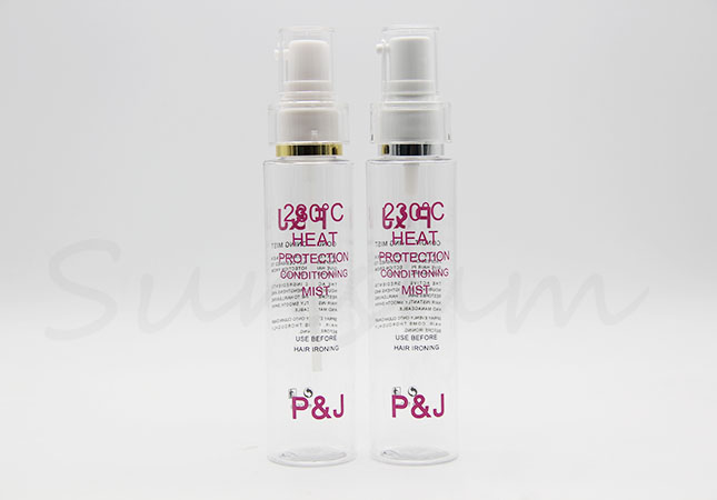 PET Plastic Cosmetic Lotion Pump Spray Silk Screen Bottle