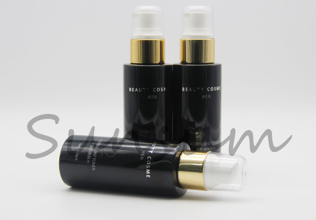 PET Plastic Cosmetic 100ml Lotion Golden Pump Spray Bottle