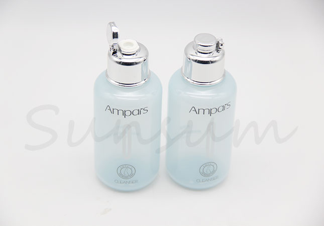 100ml Cosmetic Plastic Lotion Toner Water Silver Cap Bottle