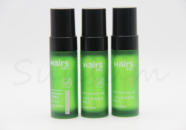 30ml Cosmetic Plastic Thick Wall Lotion Green Color Frosted Bottle