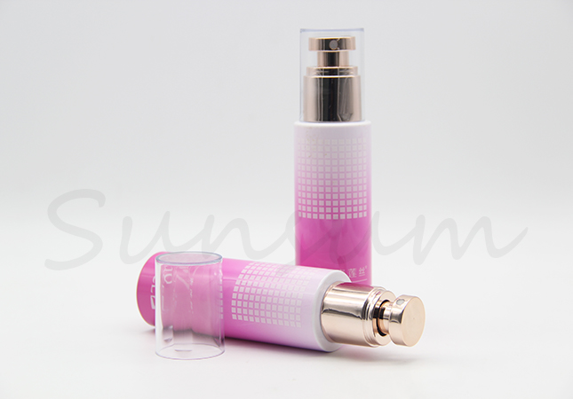 Cosmetic Plastic 100ml Lotion Pump Spray Bottle with Printing