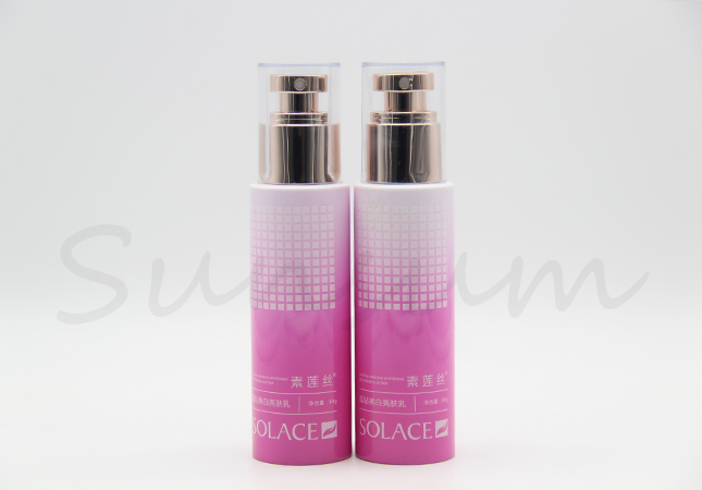 Cosmetic Plastic 100ml Lotion Pump Spray Bottle with Printing