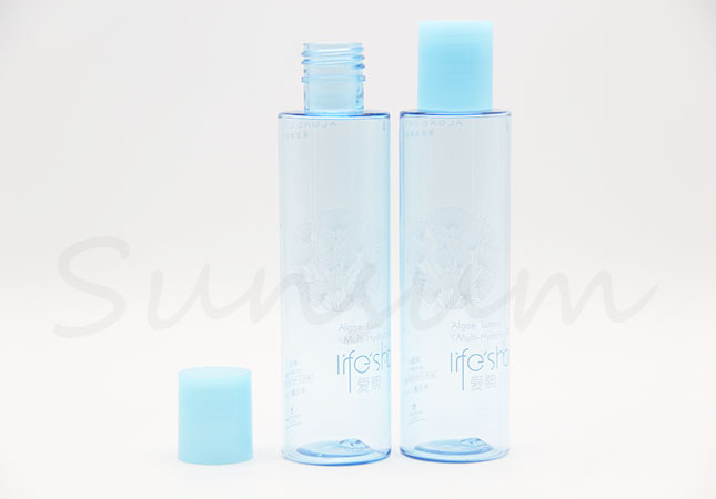 Transparent Blue Color Cosmetic Plastic Toner Water Empty Bottle