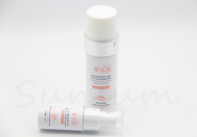 Cosmetic Lotion Silver Pump Plastic Packaging Empty Bottle