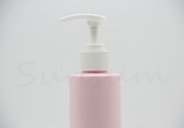 Cosmetic Pink Color Shampoo Shower Gel White Pump Bottle