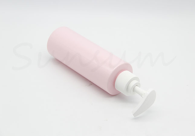 Cosmetic Pink Color Shampoo Shower Gel White Pump Bottle