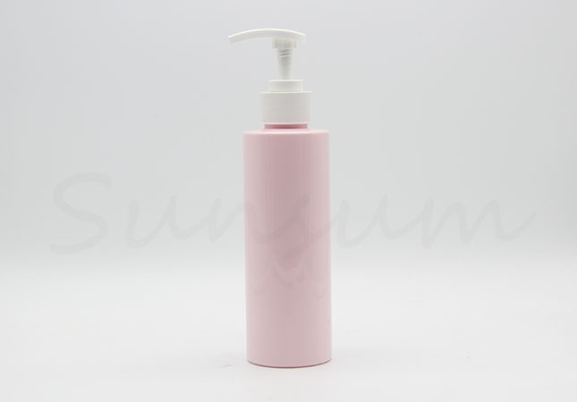 Cosmetic Pink Color Shampoo Shower Gel White Pump Bottle