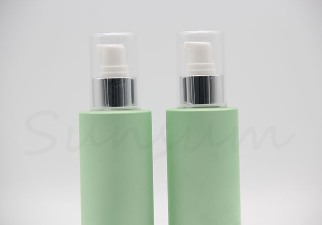 250ml Cosmetic Circular Shape Green Color Pump Spray Bottle