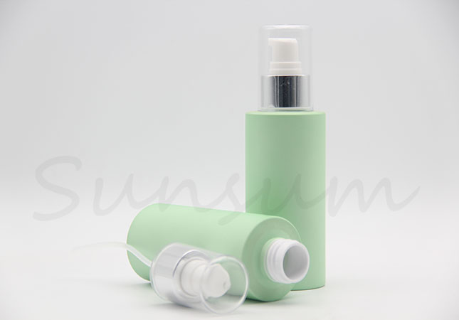 250ml Cosmetic Circular Shape Green Color Pump Spray Bottle
