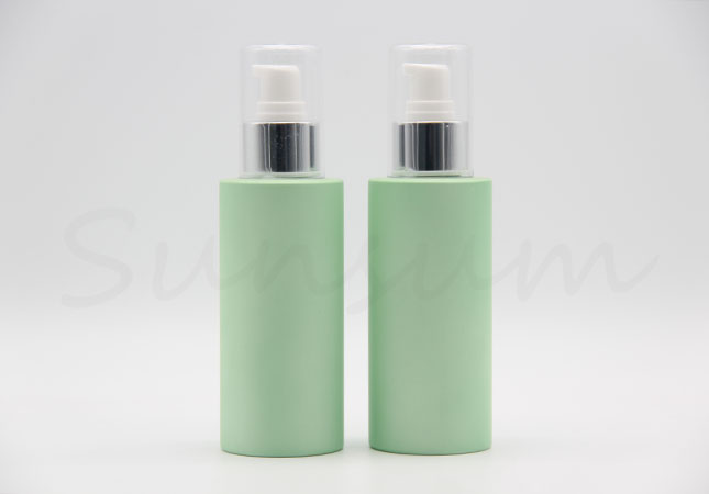 250ml Cosmetic Circular Shape Green Color Pump Spray Bottle