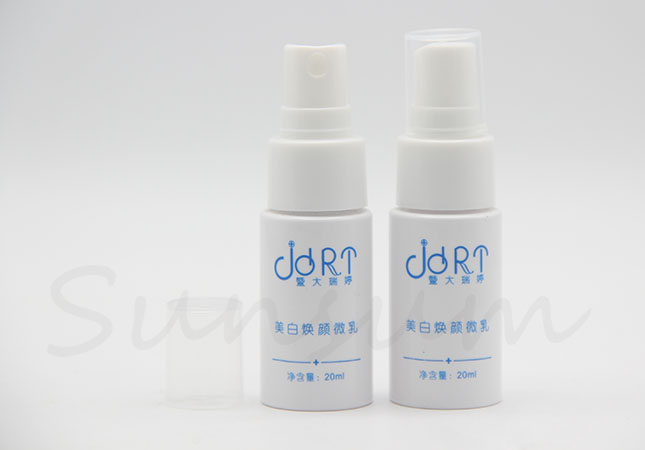 20ml Cosmetic Plastic Spray Pump Bottle withe Silk Printing