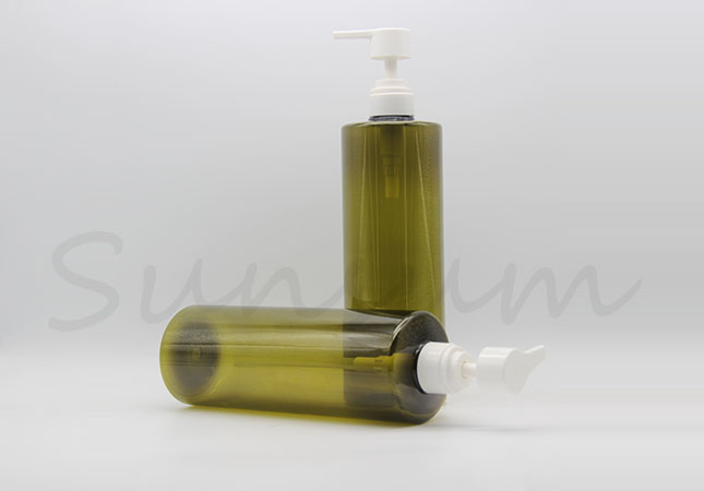 1000ml Green Color Cosmetic Hair Care Shampoo Bottle with White Lotion Pump