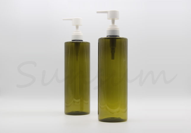 1000ml Green Color Cosmetic Hair Care Shampoo Bottle with White Lotion Pump