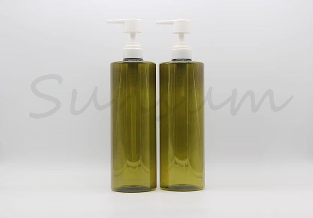 1000ml Green Color Cosmetic Hair Care Shampoo Bottle with White Lotion Pump