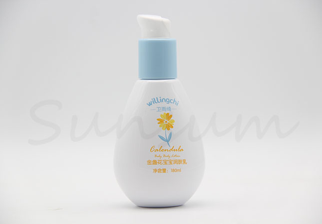 Cosmetic Plastic Lotion Skin Care White Color Bottle