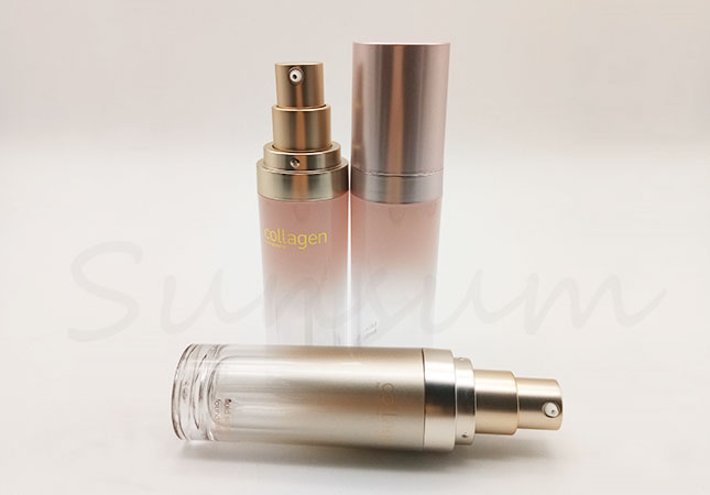 Cosmetic PET Plastic Double Wall 20ml 60ml Lotion Golden Pump Bottle