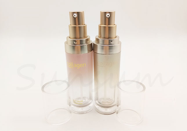 Set Cosmetic Lotion Double Wall PET Plastic Packaging Elegance Bottle