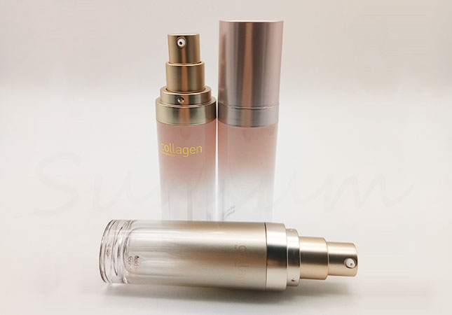 Set Cosmetic Lotion Double Wall PET Plastic Packaging Elegance Bottle