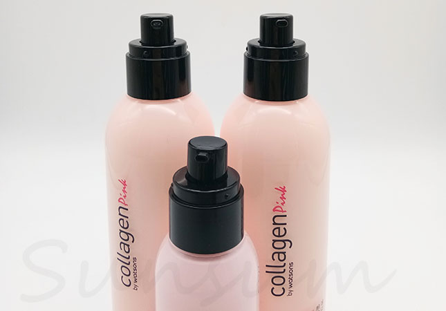 Set Cosmetic PET Plastic Pink Color Bottle for Body Care Cream 