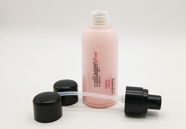 Set Cosmetic PET Plastic Pink Color Bottle for Body Care Cream 