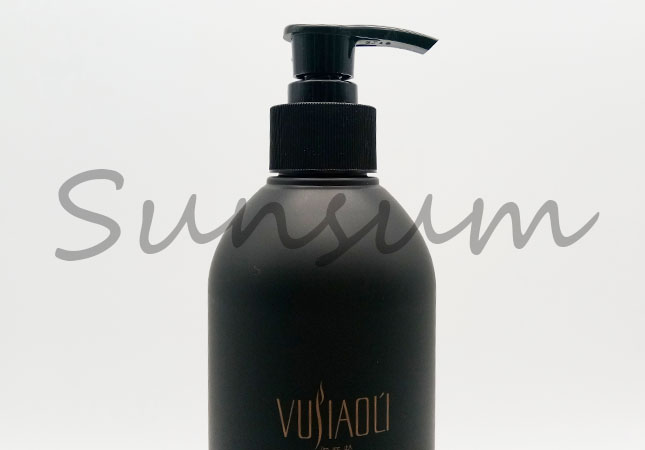 500ml Cosmetic PET Plastic Black Matte Shampoo Hair Care Bottle