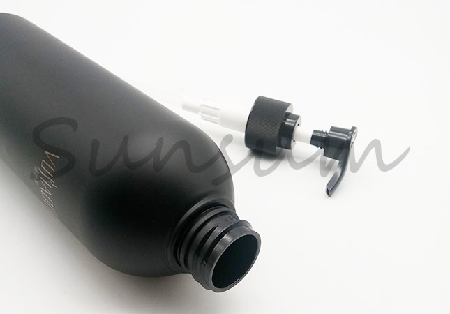 500ml Cosmetic PET Plastic Black Matte Shampoo Hair Care Bottle