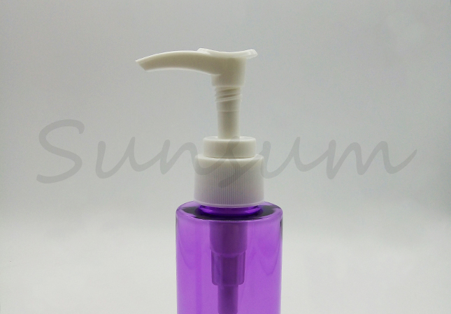 Customized  Logo Purple PET Plastic Bottle With Pump For Skin Care 