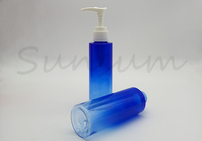 Customized Logo Gradual Change PET Plastic Bottle With Lotion Pump