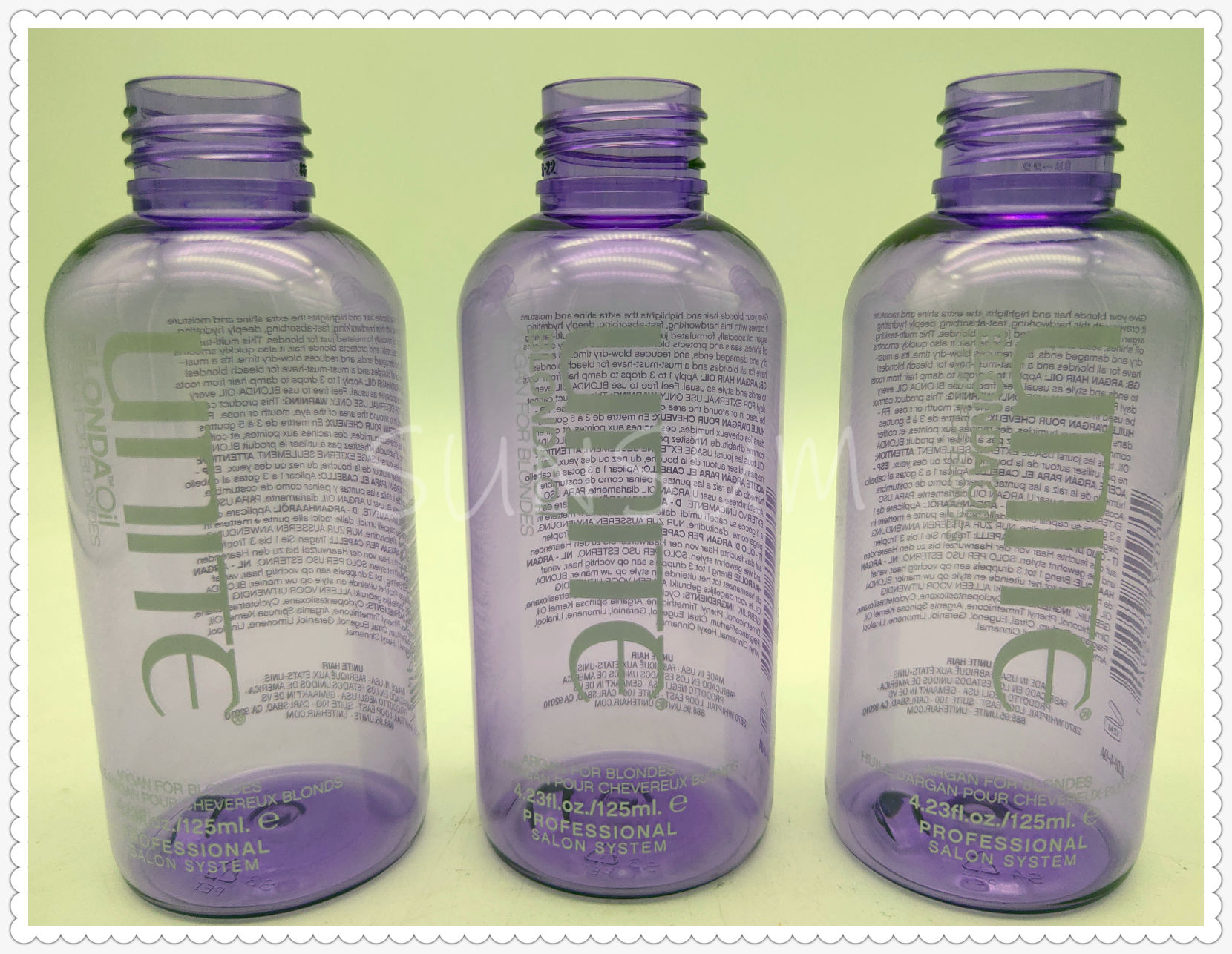 Customized Purple PET Plastic Bottle With golden ring For Skin Care 