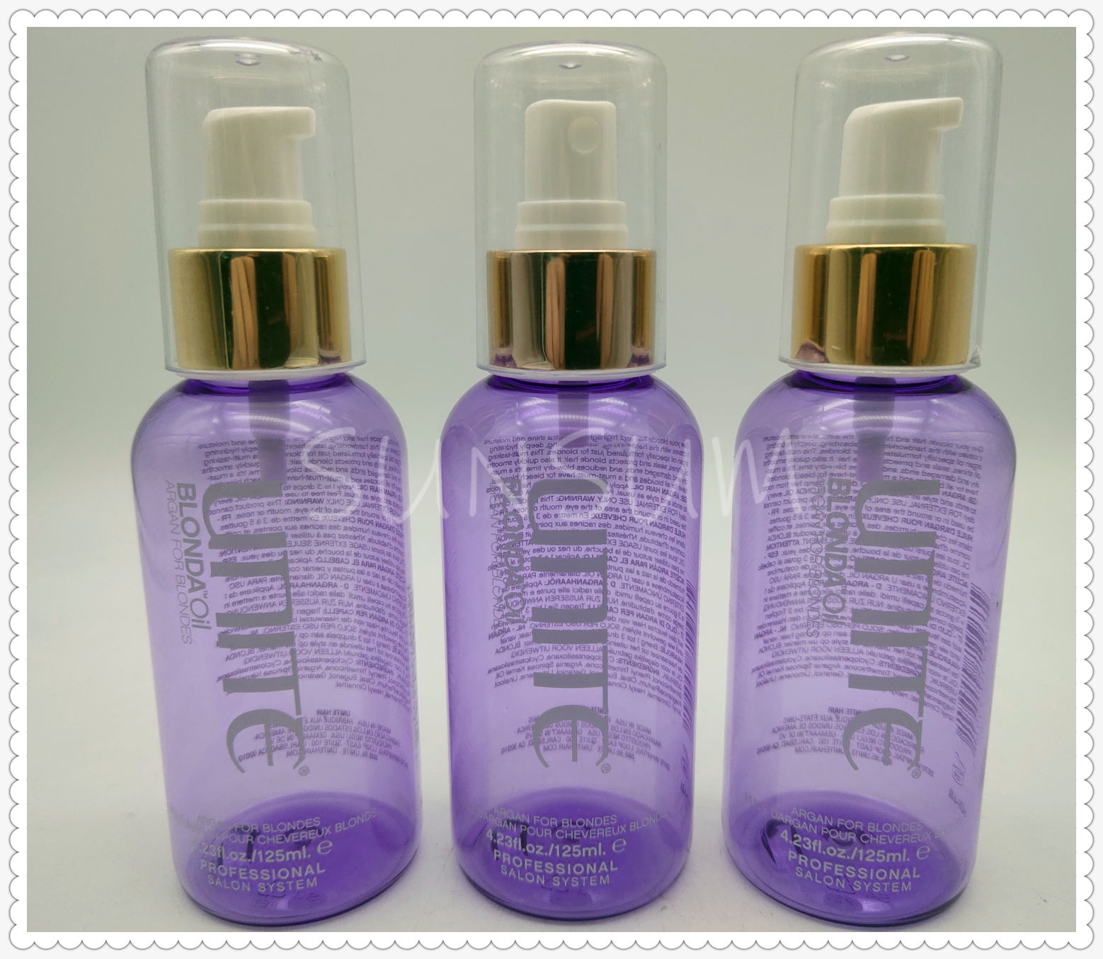 Customized Purple PET Plastic Bottle With golden ring For Skin Care 